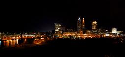 Cleveland at night from Detroit Superior Bridge